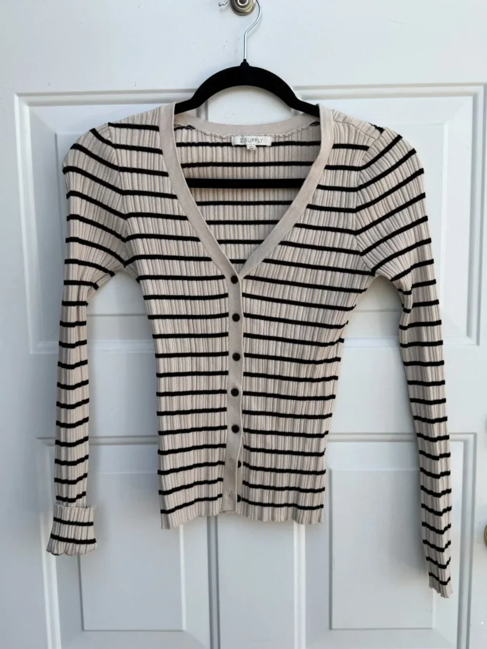 Z Supply Striped Ribbed Cardigan Size S
